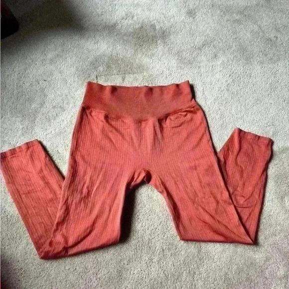 VICTORIA’S SECRET Pink Active Seamless  Leggings Orange Size Large - Picture 1 of 5